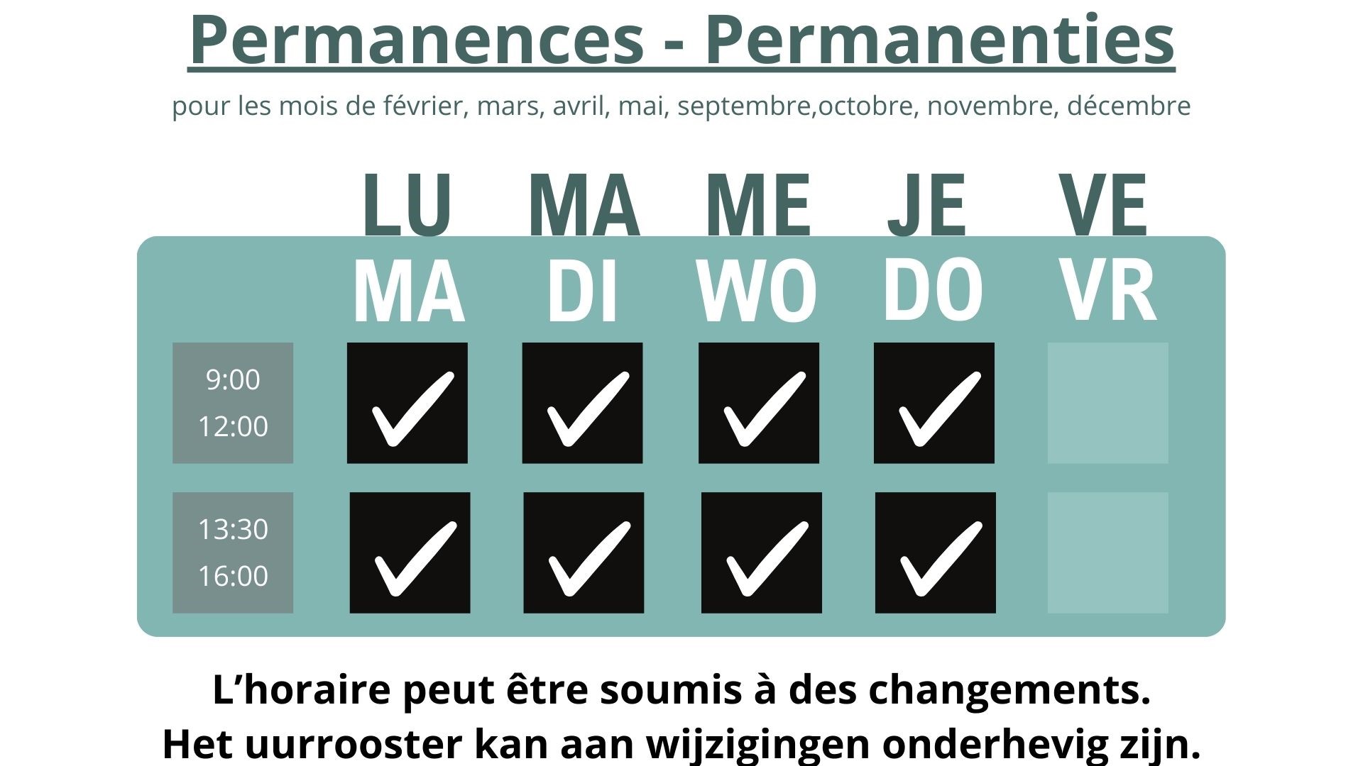 Permanences décembre